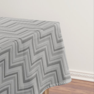 Grey stripes stairs pattern tablecloth