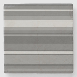 Grey stripes stone coaster