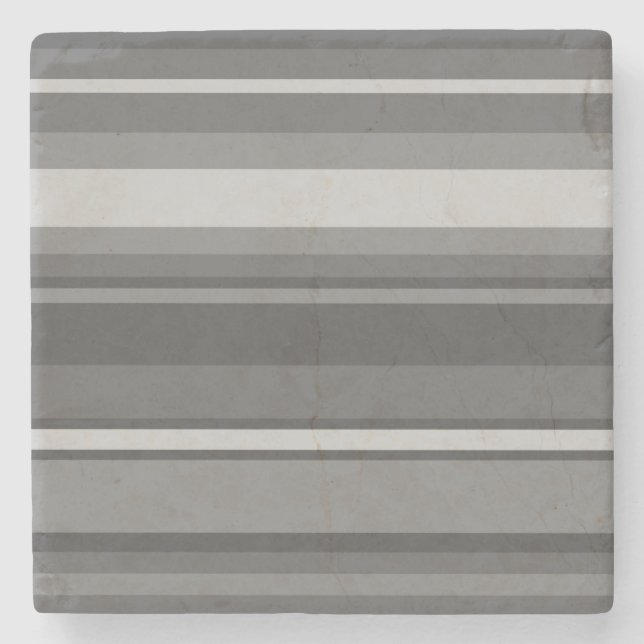Grey stripes stone coaster (Front)