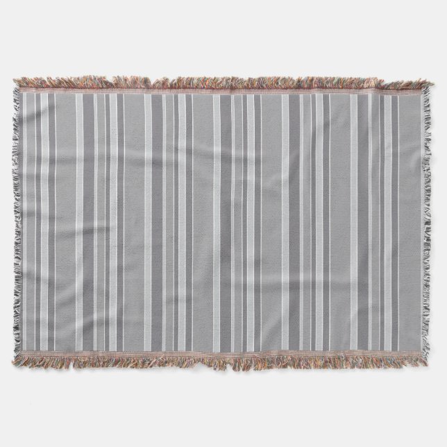 Grey stripes throw blanket (Front)