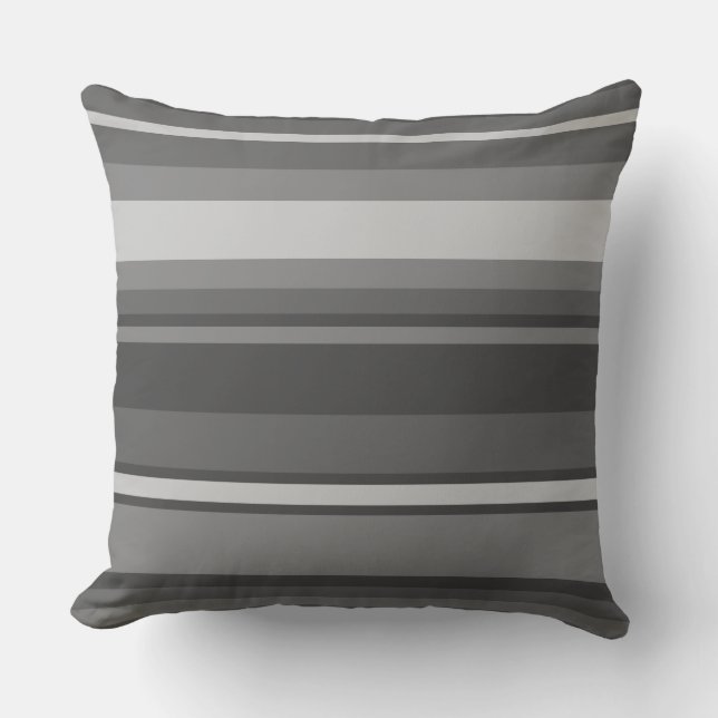 Grey stripes throw pillow (Front)