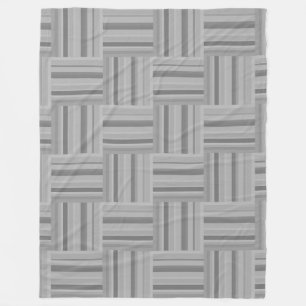 Grey stripes weave pattern fleece blanket