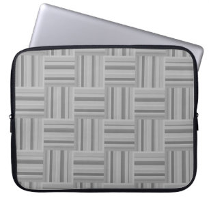 Grey stripes weave pattern laptop sleeve