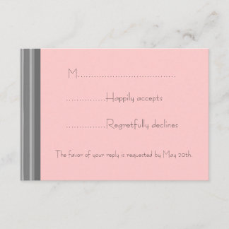 Grey Stripes Wedding RSVP Card