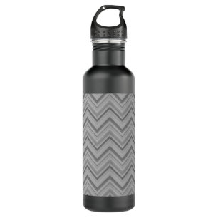 Grey stripes zigzag pattern 710 ml water bottle