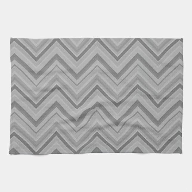 Grey stripes zigzag pattern kitchen towel (Horizontal)