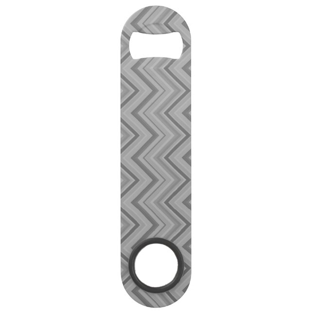 Grey stripes zigzag pattern speed bottle opener (Front)