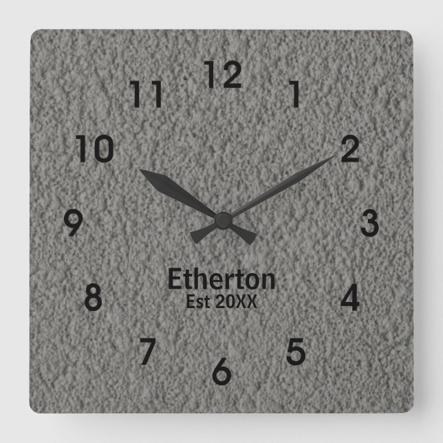 Grey Stucco Pattern Acrylic Wall Clock (Front)