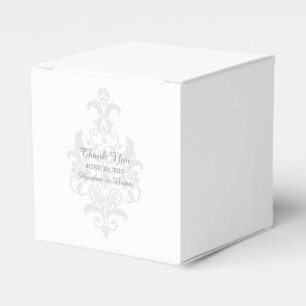Grey Subtle Damask Favour Boxes