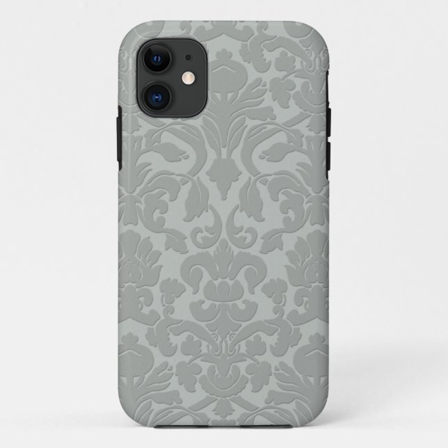 Grey Subtle Embossed Style Damask iPhone 5 Case (Back)