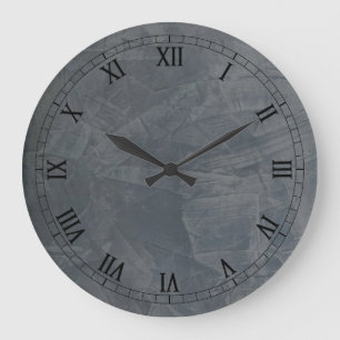 Grey Suede Large Clock