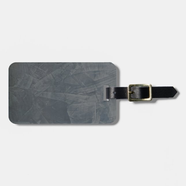 Grey Suede Luggage Tag (Front Horizontal)