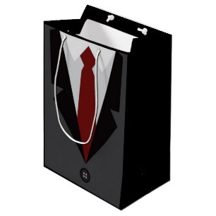 Grey Suit Medium Gift Bag