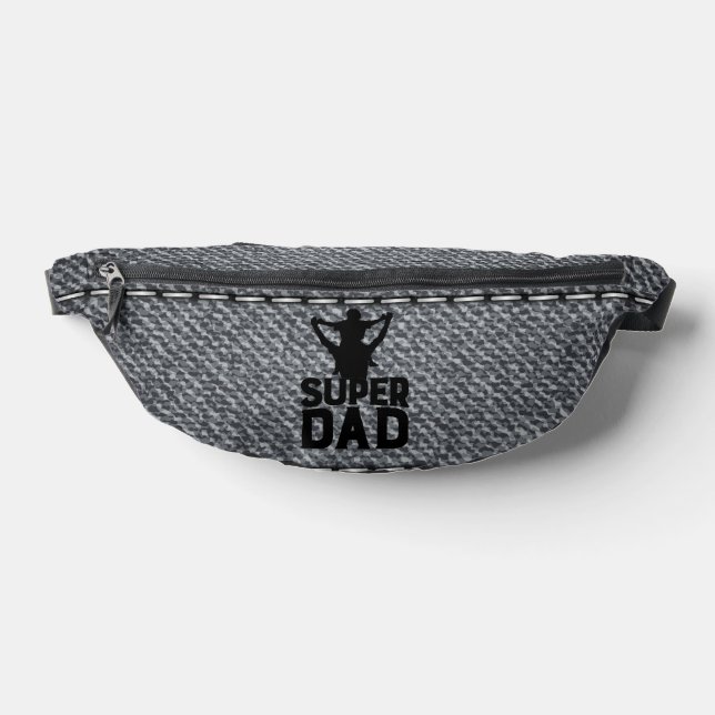 Grey Super Dad Happy Fathers Day 2024  Fanny Pack (Lay Down)