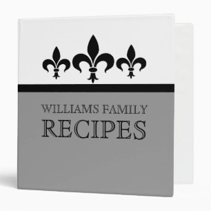 Grey Swanky Fleur De Lis (1.5 inch) Binder