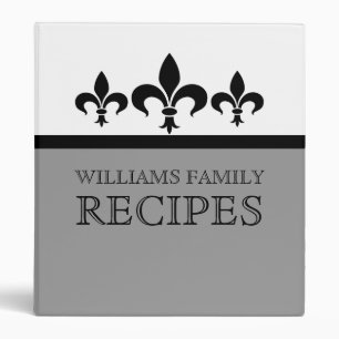 Grey Swanky Fleur De Lis (1 inch) Binder