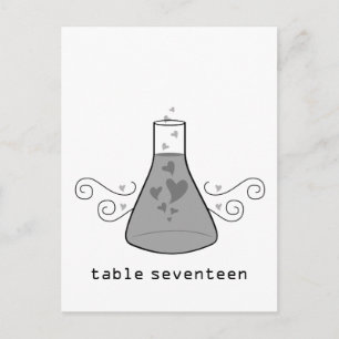 Grey Sweet Chemistry Table Number Postcard