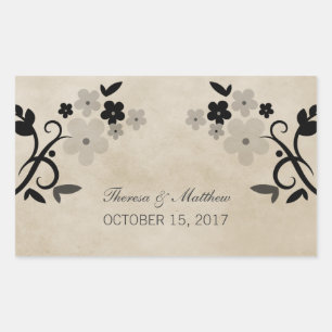 Grey Sweet Vintage Floral Wedding Stickers