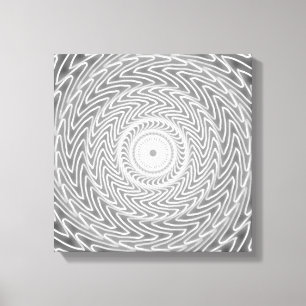 Grey swirl circles pattern canvas print