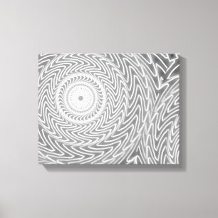 Grey swirl circles pattern canvas print