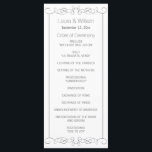 Grey Swirls Wedding Program Rack Cards<br><div class="desc">Modern and elegant design printed Grey Swirls Wedding Program Rack Cards that can be customized with your text. Check out the Graphic Art Design store for other products that match this design!</div>