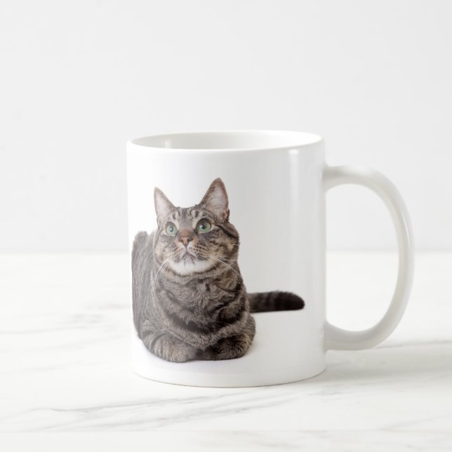 Grey Tabby Cat Coffee Mug (Right)