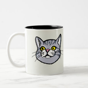 Grey Tabby Cat Drawing Mug