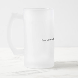 Grey Tabby Cat Frosted Glass Beer Mug
