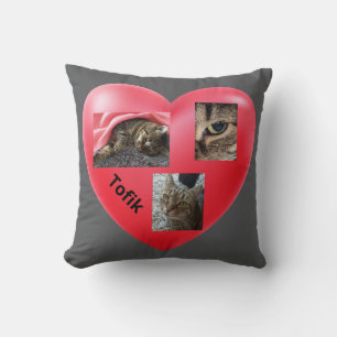 Grey Tabby Cat – In the Heart of Memories Throw Pillow