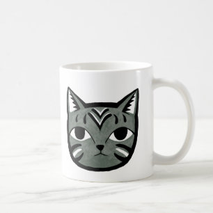 Grey Tabby Cat Mug Unique Cat Graphic Mug for Him