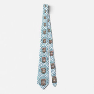 Grey Tabby Cat Painting - Cute Original Cat Art Tie
