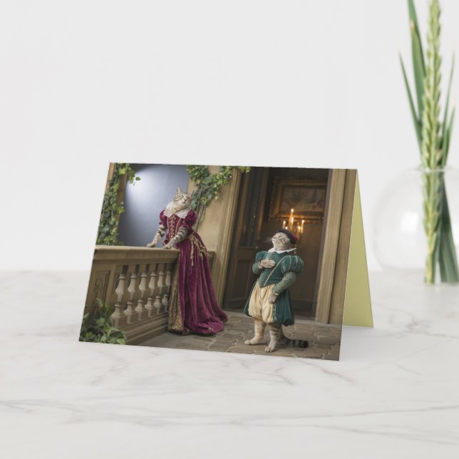 Grey Tabby Valentine Card (Front)