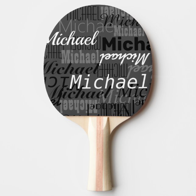 grey table-tennis player name cool ping pong paddle (Front)