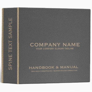 Grey & Tan Faux Leather Look Binder