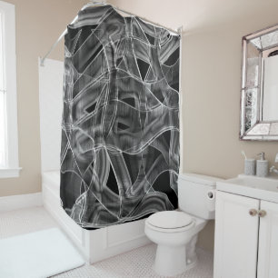 Grey tape-shaped curves, contrasted relief lines