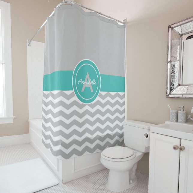 Grey Teal Chevron (In Situ)