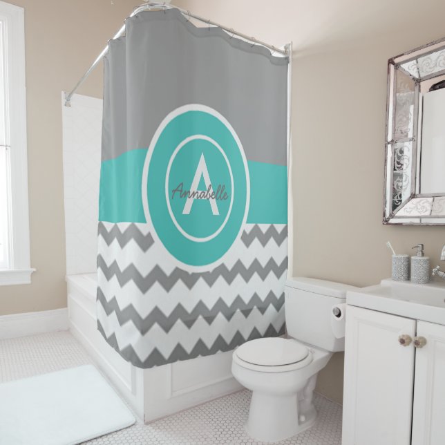 Grey Teal Chevron (In Situ)