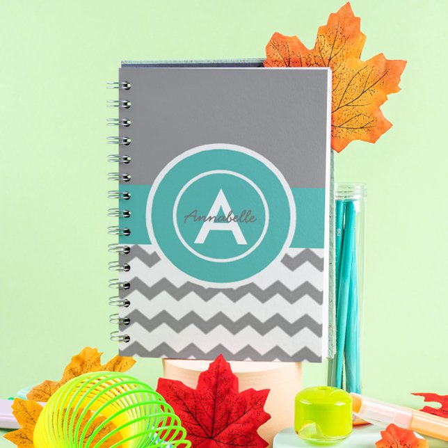 Grey Teal Chevron Notebook (Creator Uploaded)
