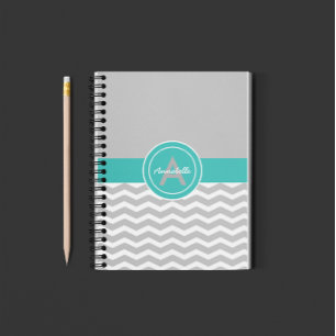Grey Teal Chevron Planner