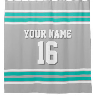 Grey Teal White Stripes Sports Jersey