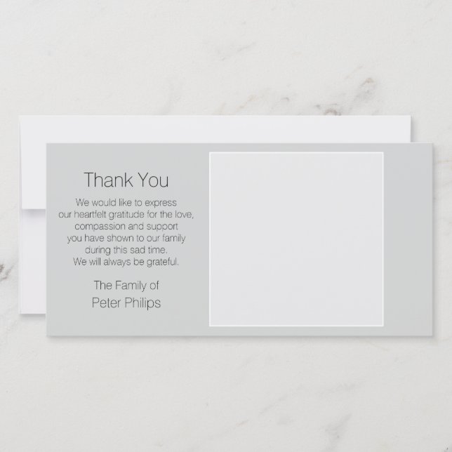 Grey Template Sympathy Thank You with white border (Front)