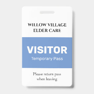 Grey Temporary Guest Pass Hospital Care Home Badge