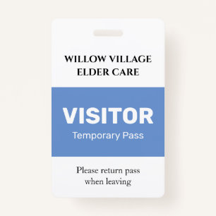 Grey Temporary Guest Pass Hospital Care Home Badge