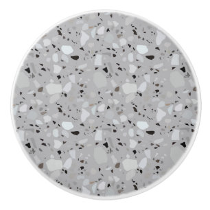 Grey Terrazzo Pattern  Ceramic Knob