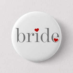 Grey Text Bride 2 Inch Round Button