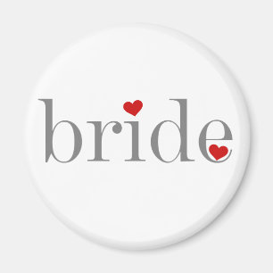 Grey Text Bride Magnet