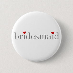 Grey Text Bridesmaid 2 Inch Round Button