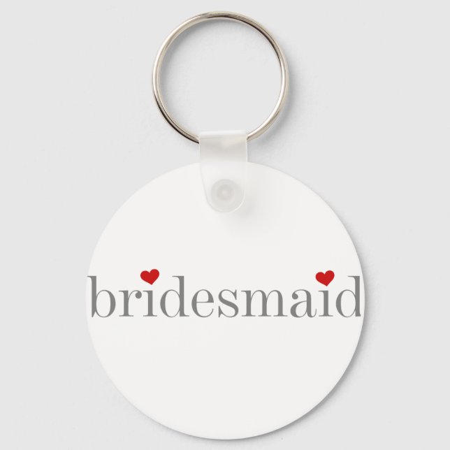 Grey Text Bridesmaid Keychain (Front)