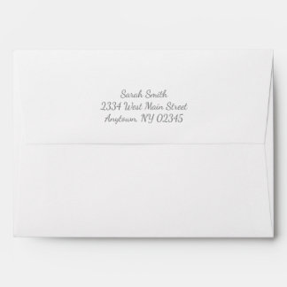Grey Text Envelopes with Return Address on Flap