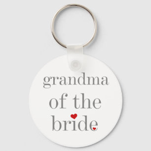 Grey Text Grandma of Bride Keychain